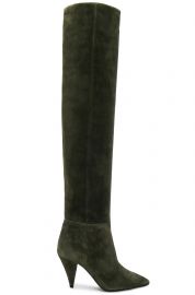 Suede Era Heeled Thigh High Boots by Saint Laurent at Forward