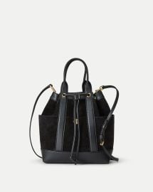 Suede Goody Bag in Black at Veronica Beard