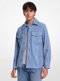 Suede Shirt Jacket Michael Kors US at Michael Kors