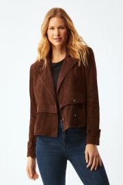 Suede Short Trench - Chocolate Ecru at Ecru