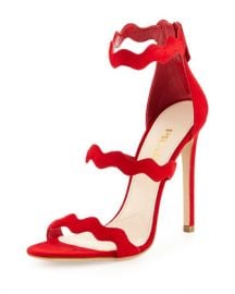 Suede Triple-Strap Wavy Sandal by Prada at Bergdorf Goodman