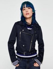 Suede biker jacket at Zara