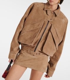 Suede biker jacket at Mytheresa