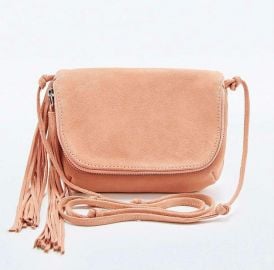 Suede tassel crossbody bag at Urban Outfitters