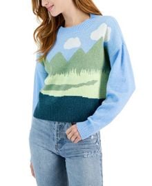 Sugar Moon Juniors Landscape Crewneck Long-Sleeve Sweater Reviews - Sweaters - Juniors - Macys at Macys