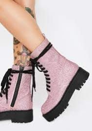 Sugar Thrillz Pink Diamond Duchess Bling Boots at Dolls Kill