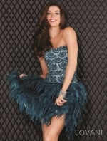 Sugars blue feather dress on Glee at Tjformal