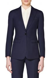 Suistudio Navy Cameron Single Breasted Wool Jacket at Nordstrom