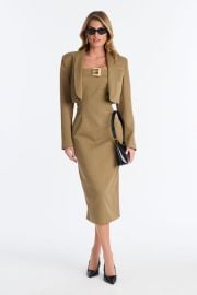 Suit Yourself Strapless Crepe Woven Midi Dress Set - Olive Fashion Nova at Fashion Nova