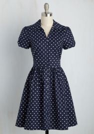 Summer School Cool Dress in Navy Dots at ModCloth