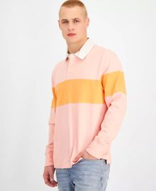 Sun Stone Mens Aaron Colorblocked Long Sleeve Rugby Shirt Created for Macys - Macys at Macys