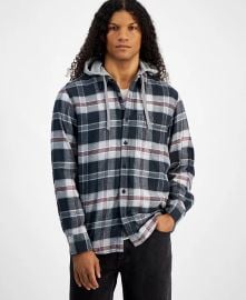 Sun Stone Mens Lars Hooded Plaid Shirt Created for Macys - Macys at Macys