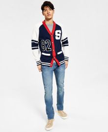 Sun Stone Mens Varsity Patch Cardigan Created for Macys - Macys at Macys