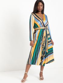 Sunburst Pleated Midi Dress at Eloquii