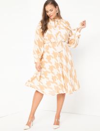 Sunburst Pleated Printed Dress at Eloquii