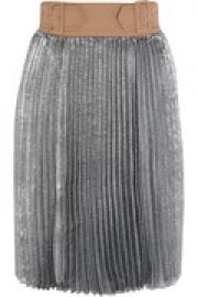 Sunburst buckle-waist metallic pleated skirt at The Outnet