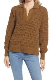 Sunbury Open Stitch Polo Sweater at Nordstrom