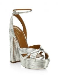 Sundance Platform Metallic Sandals Aquazzura at Saks Fifth Avenue