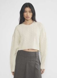 Sunday Best at Aritzia Peggy Cropped Sweater in Winter White at Aritzia