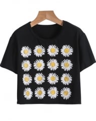 Sunflowers cropped tshirt at She Inside