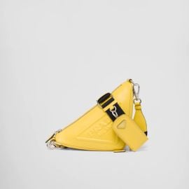 Sunny Yellow Prada Triangle leather shoulder bag Prada at Prada