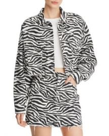 Sunset  amp  Spring Sunset   Spring Zebra Print Cropped Denim Jacket - 100  Exclusive  Women - Bloomingdale s at Bloomingdales