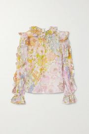 Super Eight ruffled floral-print cotton and silk-blend voile top at Net A Porter