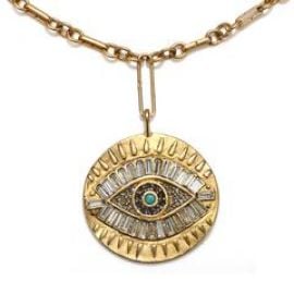 Super Evil Eye Talisman Medallion Necklace  Sequin at Sequin-nyc