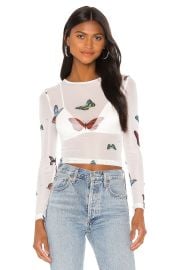 Superdown Ari Butterfly Mesh Top In Multi at Revolve