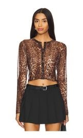 Superdown Becky Sheer Top In Brown Multi at Revolve