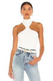 Superdown Kallie Halter Bodysuit In White at Revolve