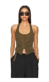 Superdown Kamryn Halter Top In Olive at Revolve