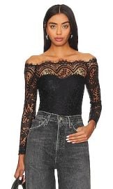 Superdown Rivka Off Shoulder Bodysuit In Black at Revolve