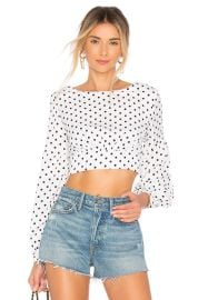 Superdown Yasmin Tie Back Crop Top In White Black at Revolve