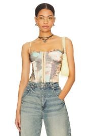 Superdown Ziva Bustier Top In Tan Multi at Revolve