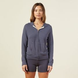 Supersoft Zip Up Hoody - Vintage Black Color MONROW at Monrow