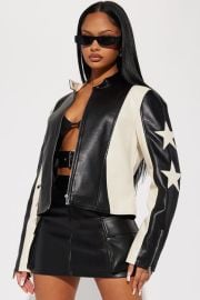 Superstar Faux Leather Jacket - BlackWhite Fashion Nova at Fashion Nova