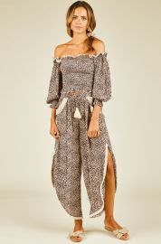 Surf Gypsy Mini Leopard High Slit Pant - Mauve  ISHINE365 - S  Mauve  Rayon - at ISHINE365 