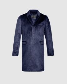 Suri Alpaca Notched Lapel Deep Navy Overcoat SENTALER at Sentaler