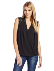 Surplus leather trim top by Eight Sixty at Amazon