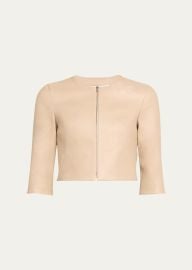 Susan Bender Stretch Leather Zip Front Cardigan at Bergdorf Goodman