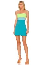 Susana Monaco Colorblocked Strapless Dress at Revolve