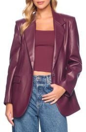 Susana Monaco Faux Leather One-Button Boyfriend Blazer at Nordstrom