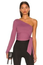 Susana Monaco One Arm Tie Waist Top in Amethyst at Revolve