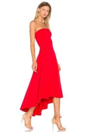 Susana Monaco Strapless Hi Low Dress In Perfect Red at Revolve