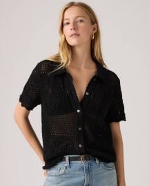 Susanna Floral Crochet Shirt - Black Levix27s US at Levis