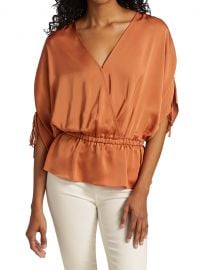 Suzette Wrap-Front Peplum Top at Saks Fifth Avenue