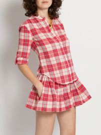 Suzie Kondi The Koubi Blouse in Plaid Gauze at Suzie Kondi