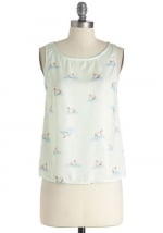 Swan print top at Modcloth