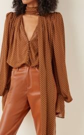 Swansea Puff-Sleeve Polka-Dot Georgette Tie-Neck Top By Acler at Moda Operandi